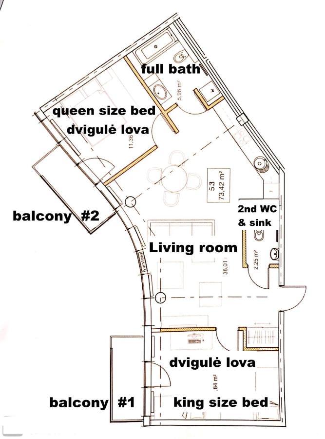 2 Bedroom Apt, 2 Garage Spots & Balconies, Self Check-in, By Cohost Apartment Druskininkai